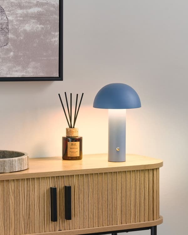 Bordlampe Blå Metall LED Trådløs Oppladbar Moderne design Belysning Interiør