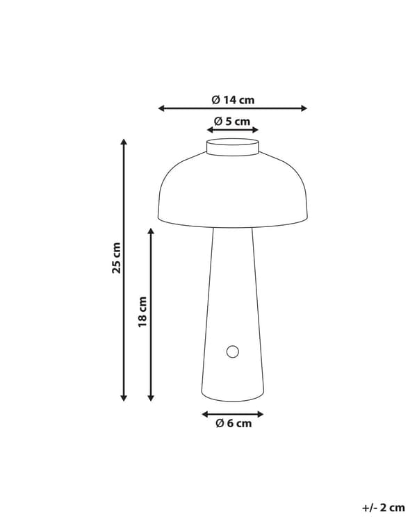 Bordlampe Grå LED Lampe Trådløs Jern Innendørs Sopp Moderne Design