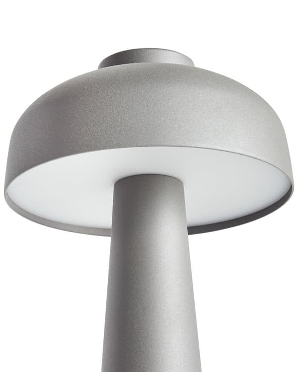 Bordlampe Grå LED Lampe Trådløs Jern Innendørs Sopp Moderne Design