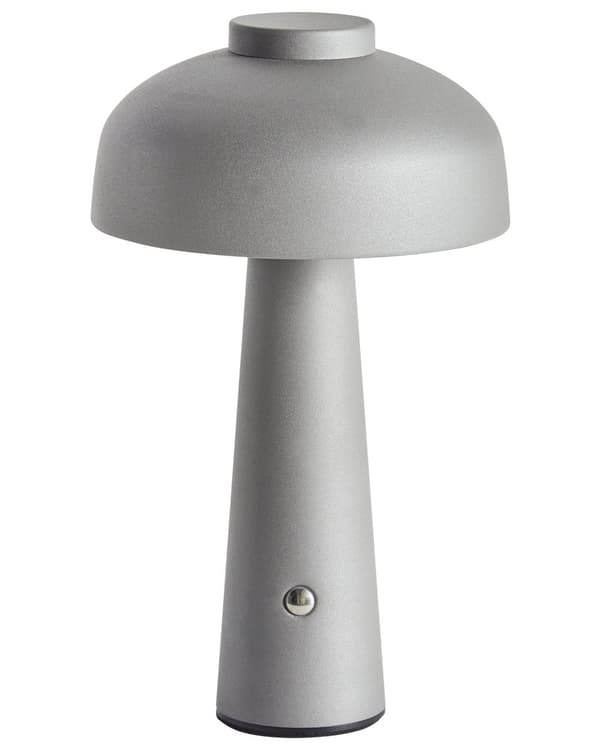 Bordlampe Grå LED Lampe Trådløs Jern Innendørs Sopp Moderne Design