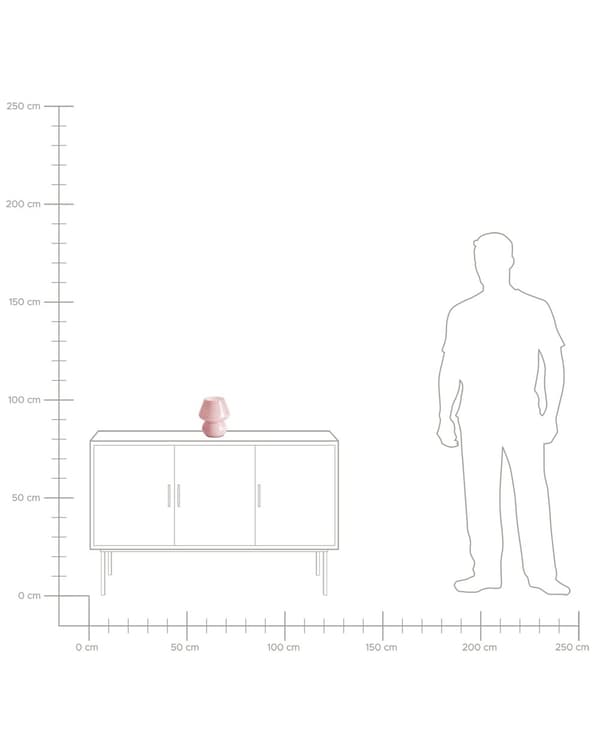 Bordlampe Sengelampe Rosa Glass Rund Sokkel Moderne Design med Kabel