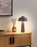 Miniatyrbilde 2 av 10: Bordlampe Svart LED Lampe Trådløs Jern Innendørs Sopp Moderne Design