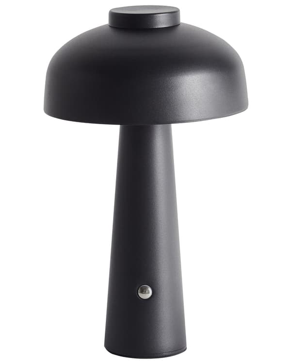 Bordlampe Svart LED Lampe Trådløs Jern Innendørs Sopp Moderne Design