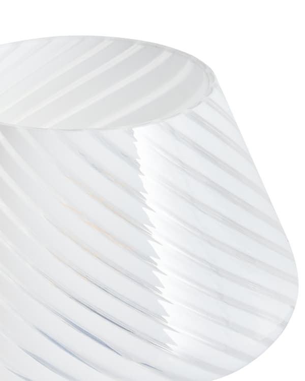 Bordlampe Sengelampe Hvit Glass Rund Sokkel Moderne Design med Kabel