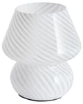 Miniatyrbilde 1 av 10: Bordlampe Sengelampe Hvit Glass Rund Sokkel Moderne Design med Kabel
