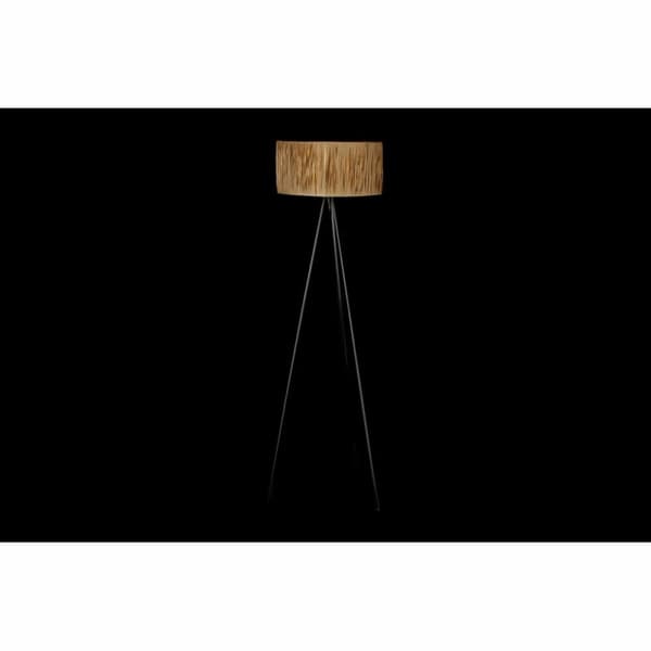Golvlampa DKD Home Decor Brun Svart Metall Rafia 50 W 220 V 56 x 46 x 140 cm
