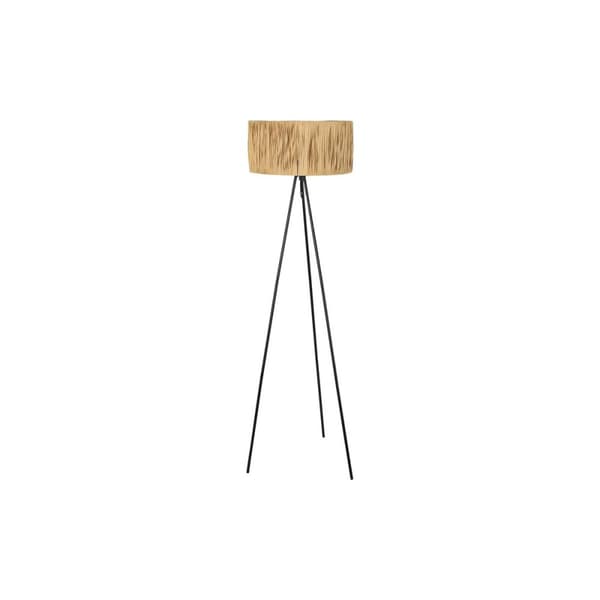 Golvlampa DKD Home Decor Brun Svart Metall Rafia 50 W 220 V 56 x 46 x 140 cm
