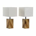 Miniatyrbild 1 av 2: Bordslampa DKD Home Decor 25,5 x 25,05 x 52 cm Gran Naturell Beige Metall Kräm 220 V 60 W 25 x 25 x 21 cm (2 antal)