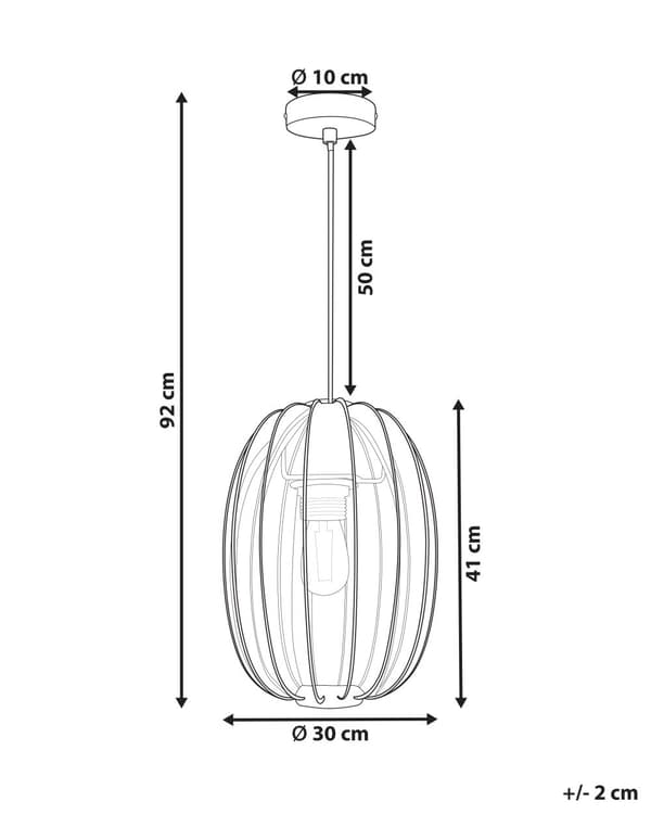 Pendel Lampe Sort Stof ø 30 cm Rispapirlampe Oval Hængelampe Ribbet Lampeskærm Loftpendel over Spisebord Hængelys Spisebordslampe Design