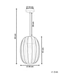 Miniatyrbillede 3 af 10: Pendel Lampe Sort Stof ø 30 cm Rispapirlampe Oval Hængelampe Ribbet Lampeskærm Loftpendel over Spisebord Hængelys Spisebordslampe Design