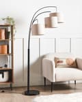 Miniatyrbillede 4 af 11: Gulvlampe Beige Metal stofskærme Tænd-sluk-kontakt Soveværelse Stue Hjemmekontor Belysning Industrielt design