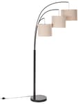 Miniatyrbillede 5 af 11: Gulvlampe Beige Metal stofskærme Tænd-sluk-kontakt Soveværelse Stue Hjemmekontor Belysning Industrielt design