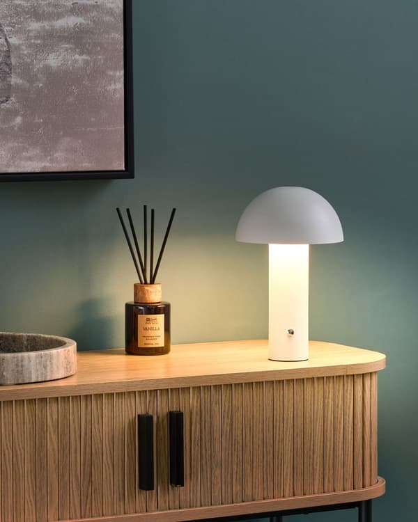 Bordlampe Hvid Metal LED Trådløs Genopladelig Moderne design Belysning Interiør