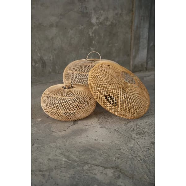 Rootz Helt taklampa - Hänglampa - Naturligt rottingljus - Ambiance Lighting - 50cm x 35cm x 50cm