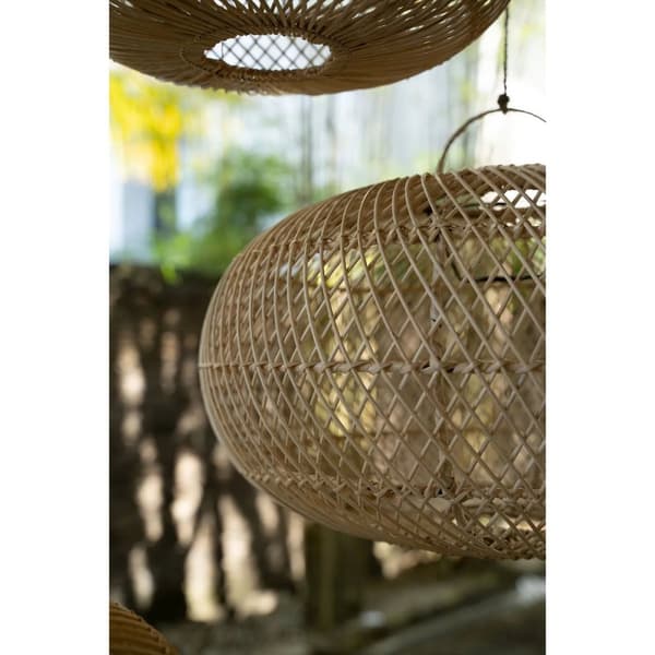 Rootz Helt taklampa - Hänglampa - Naturligt rottingljus - Ambiance Lighting - 50cm x 35cm x 50cm