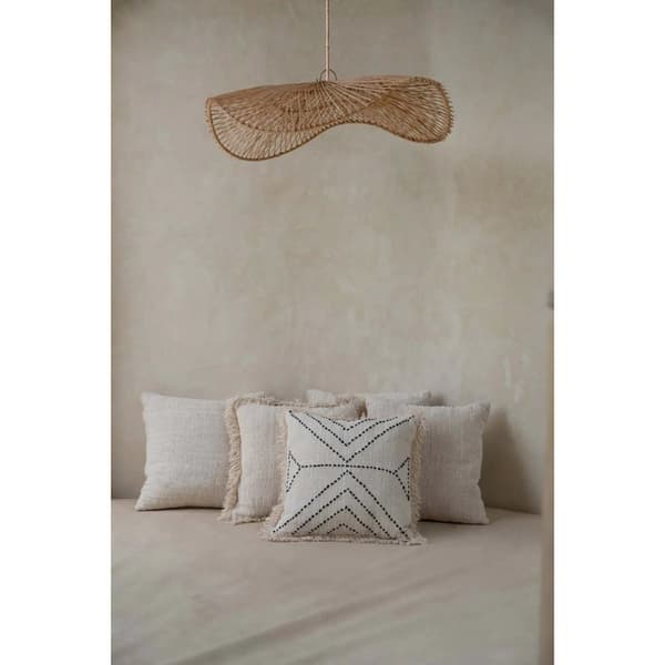 Rootz Chapeau Pendel - Rattan Lampeskærm - Naturligt loftslys - Varm Glød - 75 cm x 75 cm x 20 cm