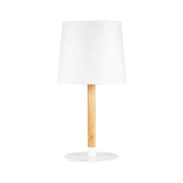 Bordslampa Pauleen Wood Cuddles E27 - vit/trä - 20W/230V Vit, Trä