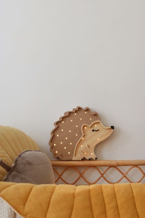 'HEDGEHOG-Lampa med LED Vessla H25cm Höst brun Little Lights'