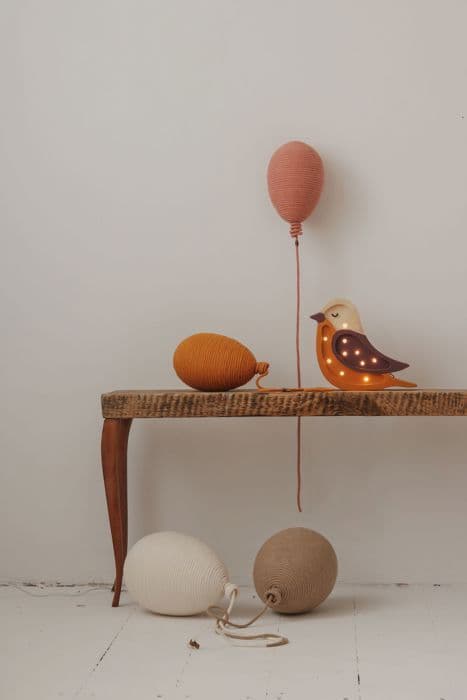 BIRD MINI-Bordslampa LED Fågel H20cm bordeaux Little Lights