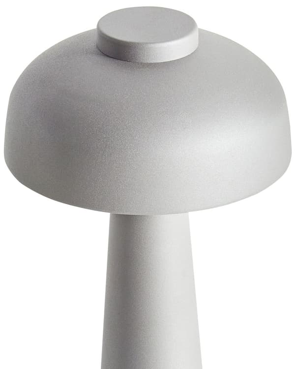 Bordlampe grå LED-lampe trådløs jern indendørs champignon moderne design