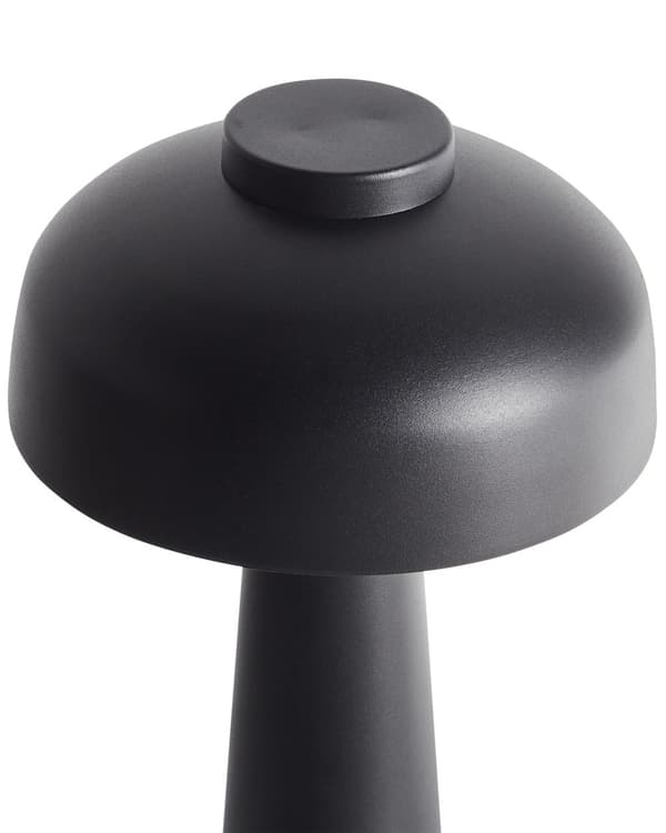 Bordlampe sort LED-lampe trådløs jern indendørs champignon moderne design