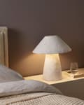 Miniatyrbillede 2 af 11: Bordlampe Hvidt papmachéler 39 cm Håndlavet Moderne stil Belysning Natlampe