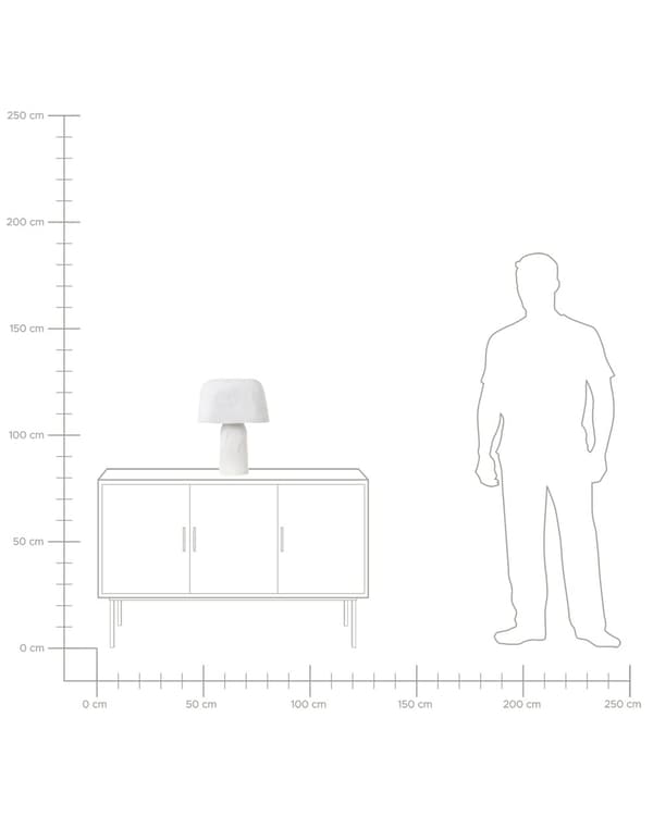 Bordlampe Hvidt papmachéler 43 cm Håndlavet Moderne stil Belysning Natlampe