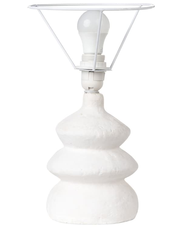 Bordlampe Hvit Pappmasjé Leire 39 cm Håndlaget Moderne stil Belysning Nattlampe