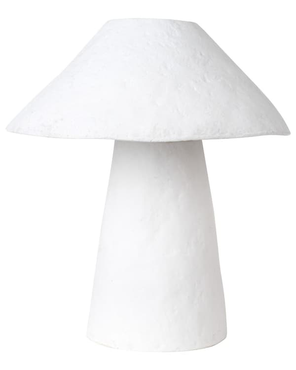 Bordlampe Hvit Pappmasjé Leire 39 cm Håndlaget Moderne stil Belysning Nattlampe