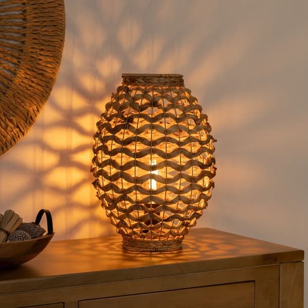 "Lampa 'Sand' - växtfiber H40 cm - Beige - Atmosphera inredningsdesigner"