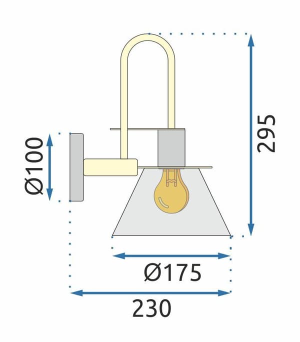 VÄGGLAMPA TOOLIGHT APP1602-1W BLACK