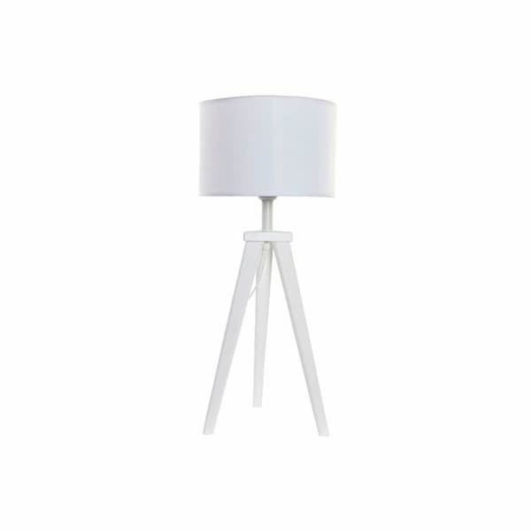 Skrivbordslampa i trä DKD Home Decor 8424001807918 Vit