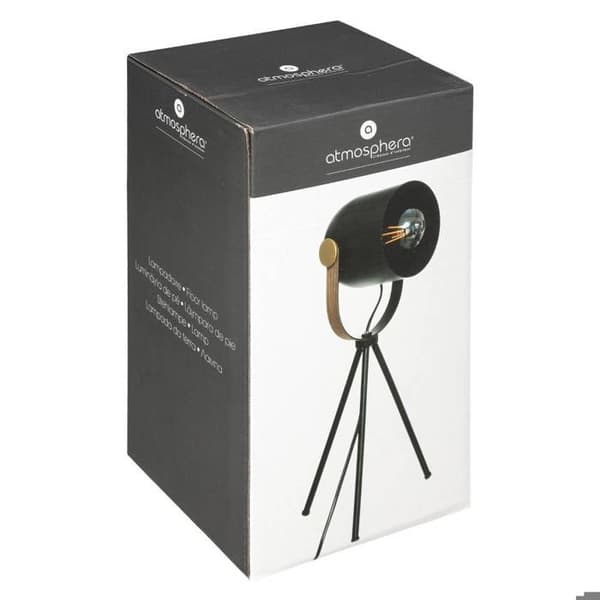 "Bil" stativlampa - svart - trä och guld - metall H45 cm - Svart - Atmosphera inredningsarkitekt