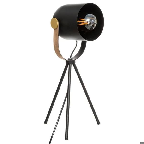 "Bil" stativlampa - svart - trä och guld - metall H45 cm - Svart - Atmosphera inredningsarkitekt