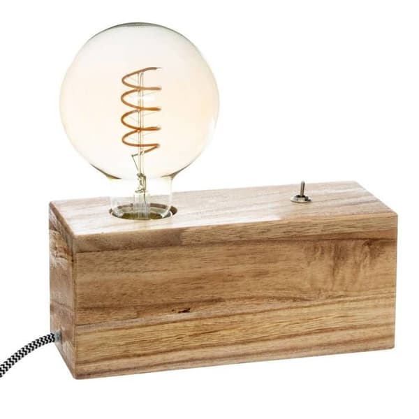 "Tibu" träbaslampa - Beige - Atmosphera inredningsarkitekt