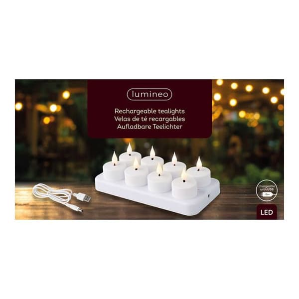 Batteri LED-ljus - 486715 - Plast - Inomhus - 3D-flammeffekt - Vit färg