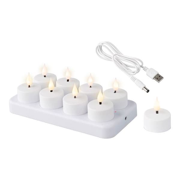 Batteri LED-ljus - 486715 - Plast - Inomhus - 3D-flammeffekt - Vit färg