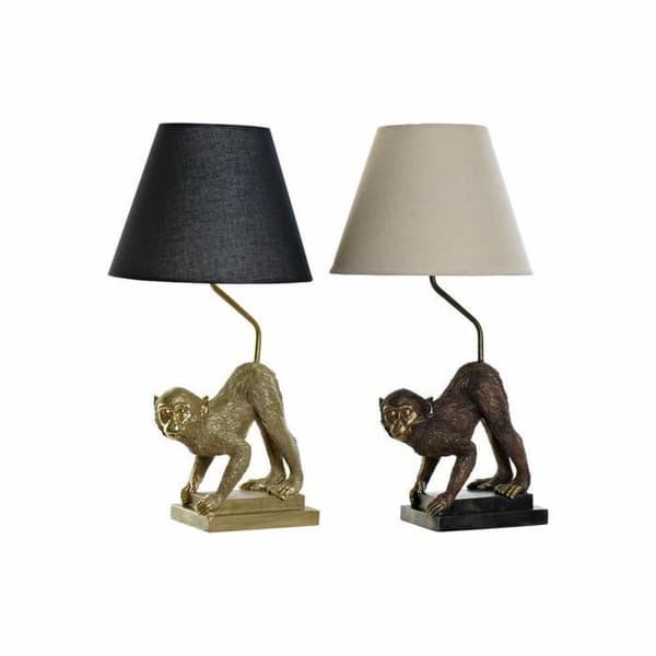 skrivbordslampa 32,5 x 30 x 60 cm svart beige guld metallharts 220 v 50 w (2 enheter)