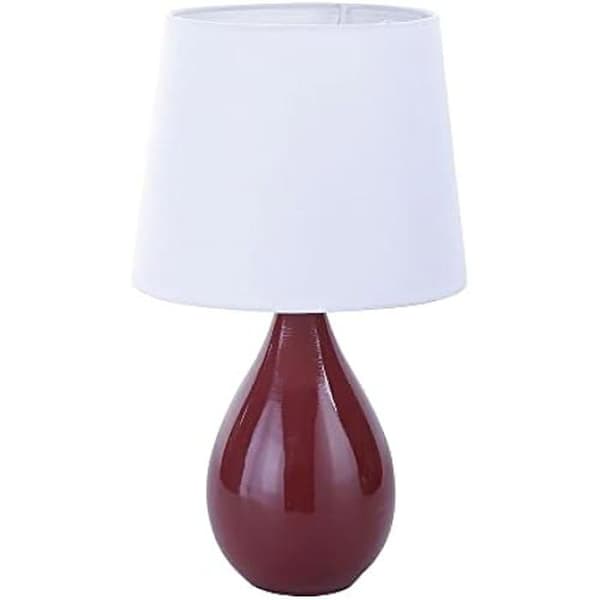 Bordslampa - BigBuy Home - Camy Red Ceramic - Contemporary - Indoor - Electric