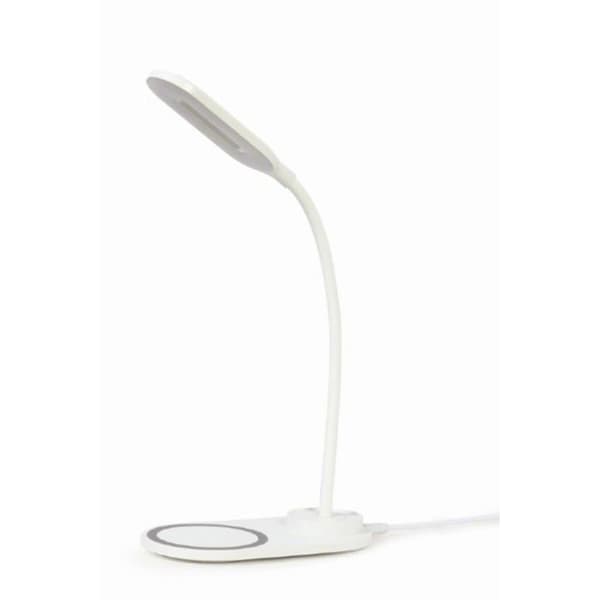 Gembird TA-WPC10-LED-01-W, Inomhus, DC, Trådlös laddare, 1,5 m, Vit Den VITTA BORDSLAMPAN MED TRÅDLÖS LADDARE är en