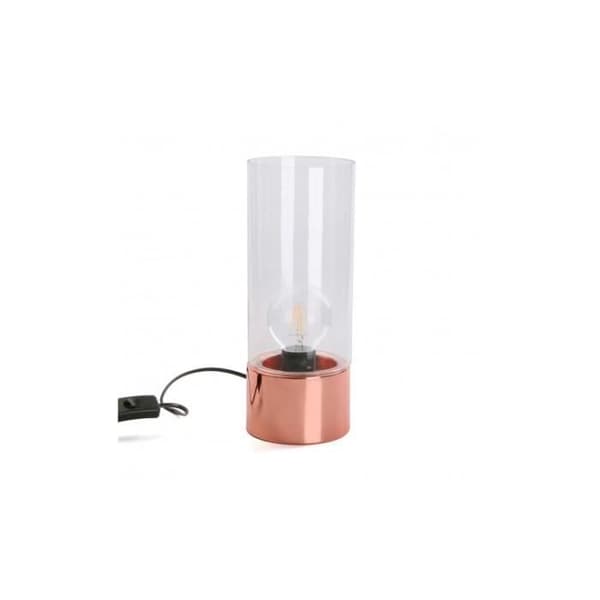 Bordslampa av kopparmetall och glas RONY