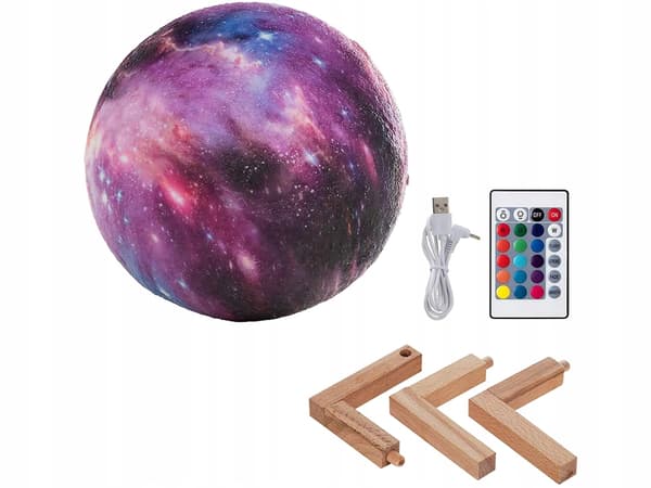 3D RGB månelampe med fjernbetjening | Nebula 16 farver 4 tilstande 15 cm