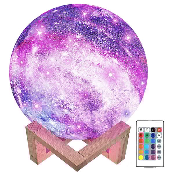 3D RGB månelampe med fjernbetjening | Nebula 16 farver 4 tilstande 15 cm