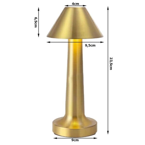 Retro Uppladdningsbar Bordslampa av Metall Dimmer Silver