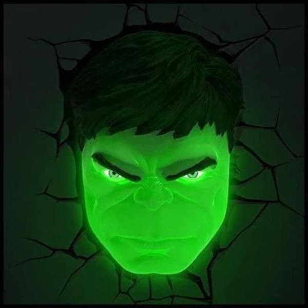 MARVEL - 3D dekorativ lampa - HULK FACE