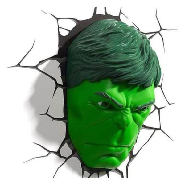 MARVEL - 3D dekorativ lampa - HULK FACE Grön