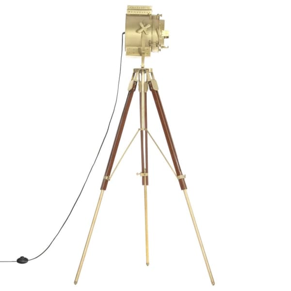 Golvlampa massivt mangoträ 193 cm