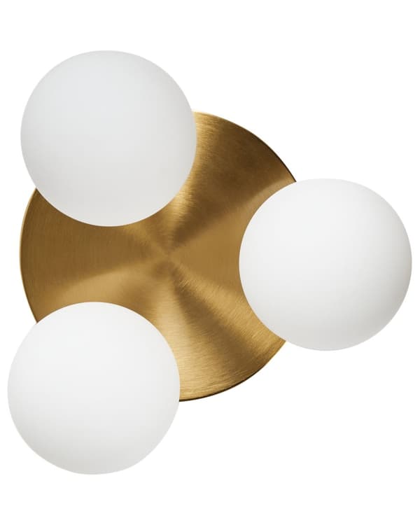 Taklampe med 3 lyskilder Messing Hvit Glass Glamorøs og moderne stil Belysning Stue Soverom