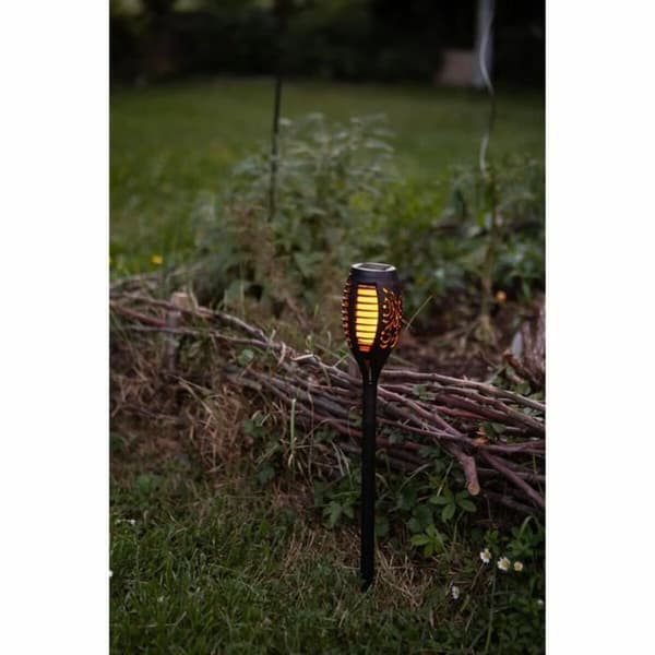 Solcellelampe Galix Harpiks Svart Ø 7,3 x 47 cm