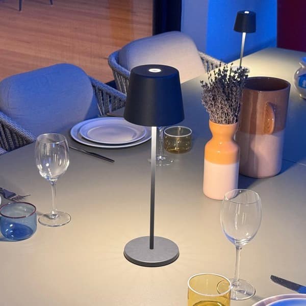 Trådlös LED-bordslampa KELLY ROCK Grå Metall H38CM